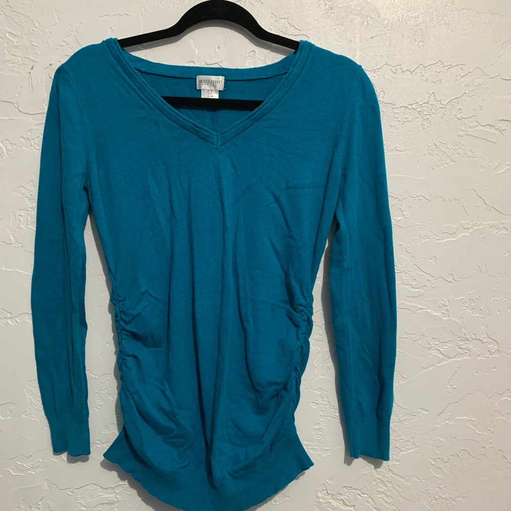 4/$25 Maternity Blue V Neck Sweater Small